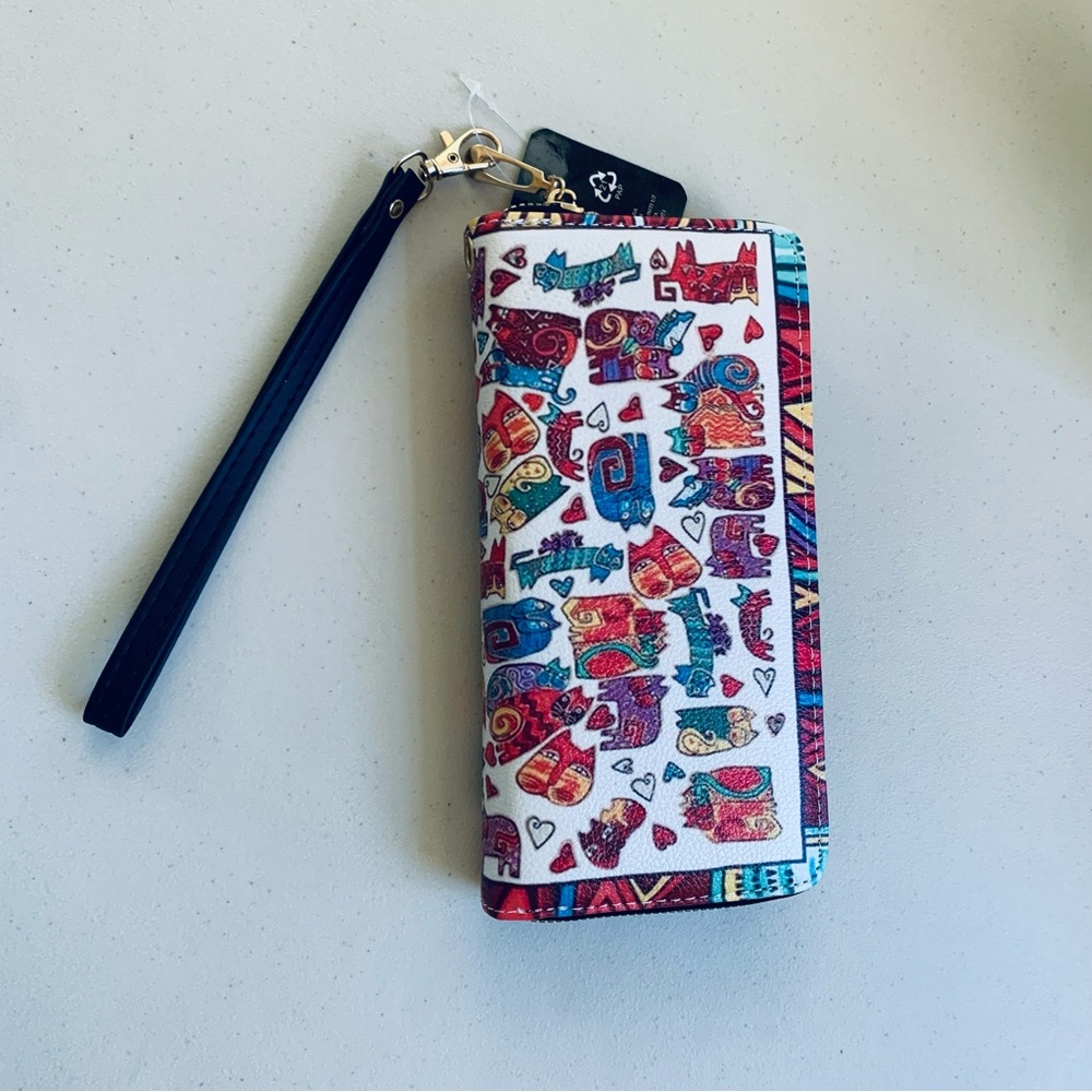 NWT multi-color zip around wallet /wristlet